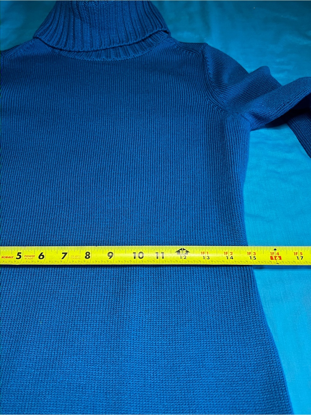 Banana Republic Merino Wool Turtleneck Sweater Blue Button Cuff Y2K 2007 S - Picture 7 of 16